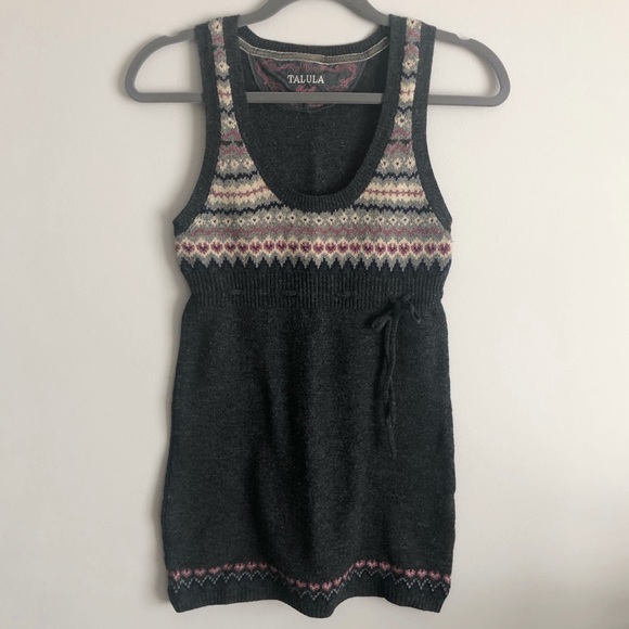 Talula (Aritzia) Lambswool Fairisle Tunic Sweater - Picture 1 of 4
